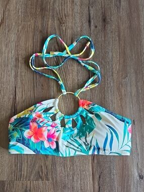 Vince Camuto Floral Halter Swim Top - Multicolor Size Medium